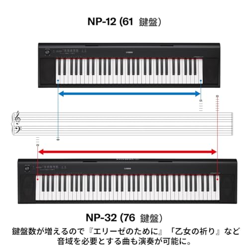 ヤマハ(YAMAHA) - YAMAHA 電子キーボード piaggero ブラック NP-32B の
